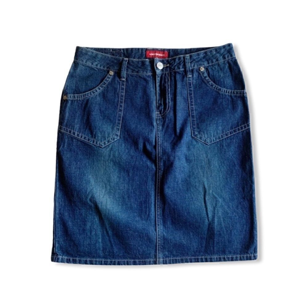 Unionbay Dark Wash Denim Midi Pencil Skirt